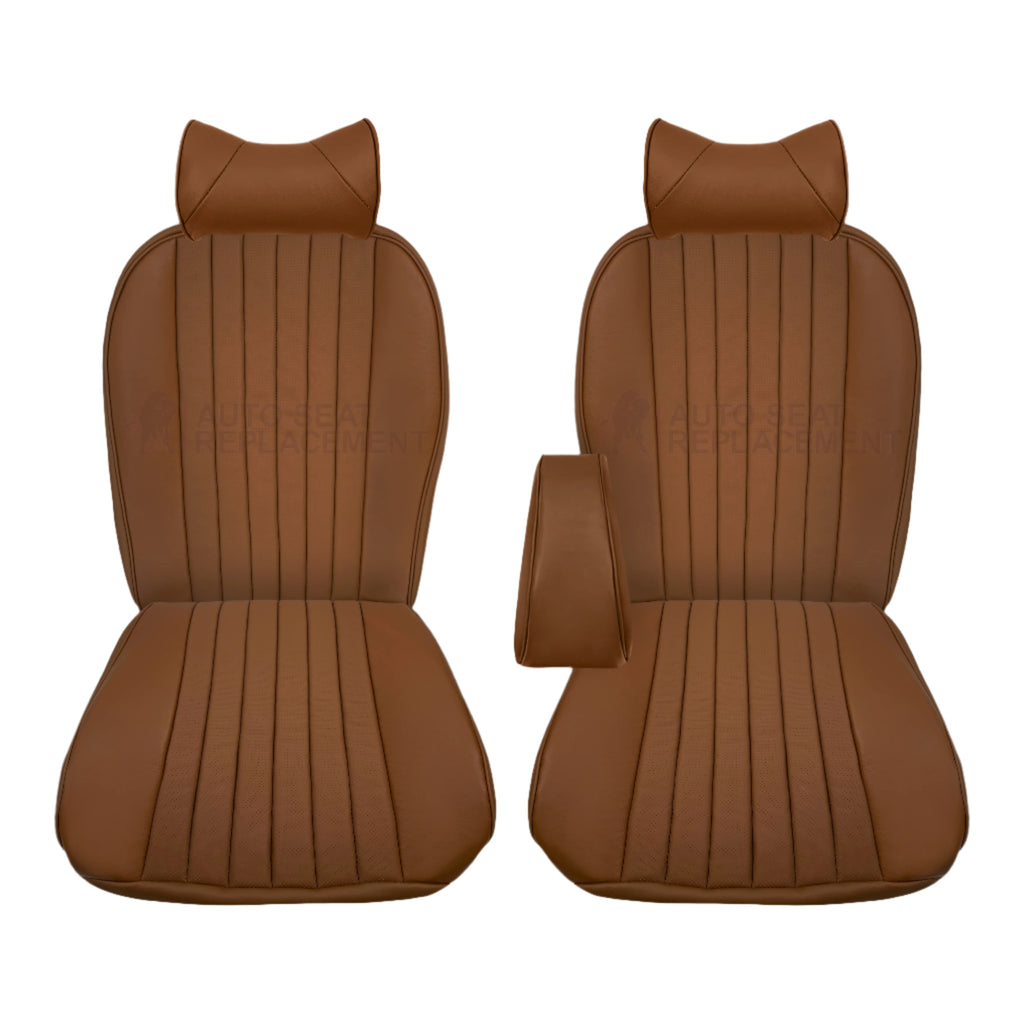 1972-1989 Mercedes Benz R107 Leather seat Covers 280SL 450SL 380SL 560SL W107 SL In Saddle Brown