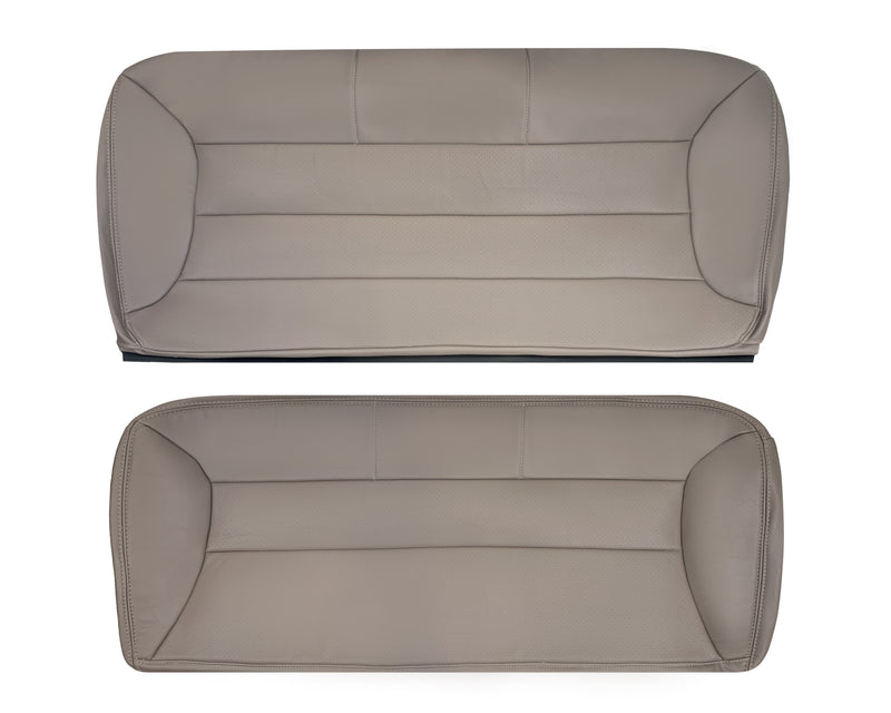1992 - 1996 Ford Bronco Eddie Bauer Second Row Synthetic Leather Vinyl Replacement Seat Covers In Mocha Cushion Tan