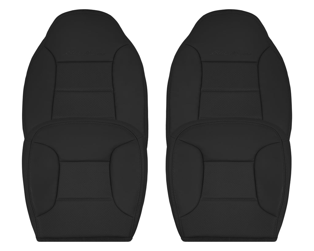 1992 - 1996 Ford Bronco Eddie Bauer Synthetic Leather Driver or Passenger Side Replacement Seat Covers In Black