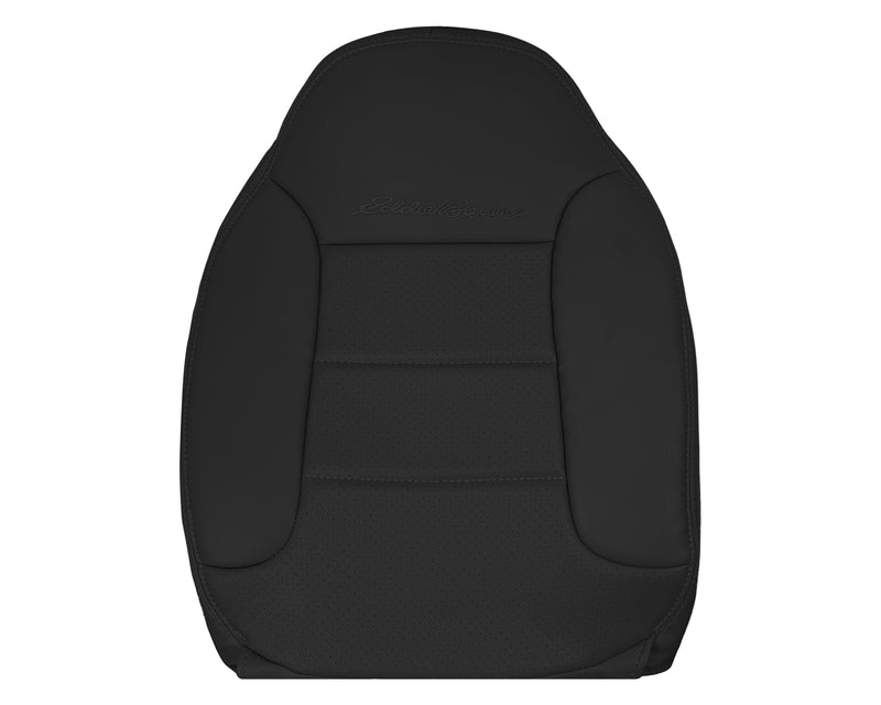 1992 - 1996 Ford Bronco Eddie Bauer Synthetic Leather Driver or Passenger Side Replacement Seat Covers In Black driver top leanback bottom