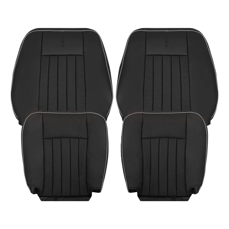 2003-2006 Lincoln Navigator Replacement Driver Passenger Side Seat Covers In Black With Gray Piping