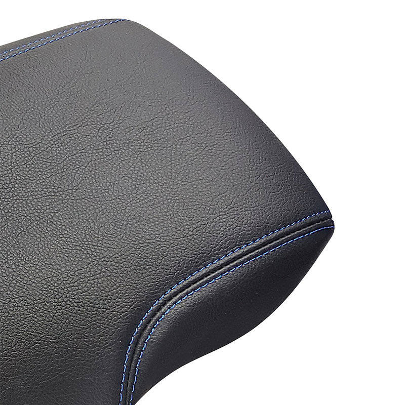 Slip over on console cover for chevy corvette c6 genuine leather blue stitching 2005 2006 2007 2008 2009 2010 2011 2012 2013