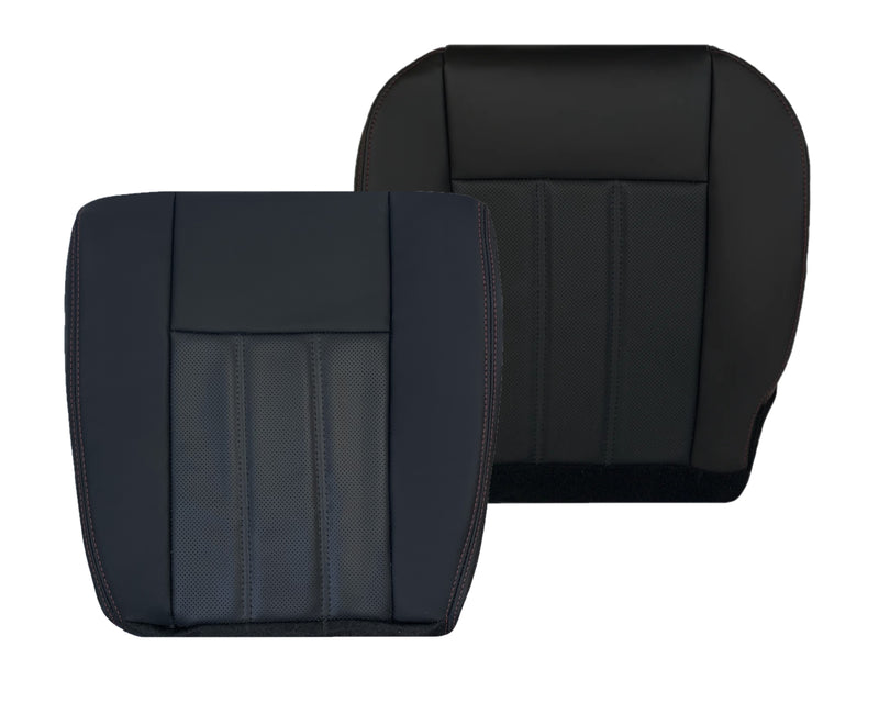 2008 - 2020 Dodge Grand Caravan Bottom Replacement Seat Cover In Black W/ Red Stitching driver passenger side bottom and back