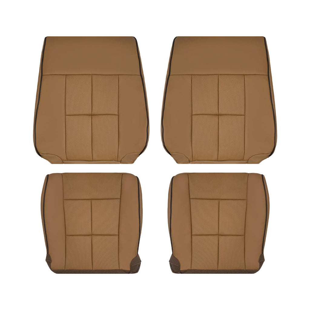 2011_2014 For Lincoln Navigator Canyon Tan replacement front seat cover upholstery in genuine leather or vinyl for driver and passenger seats
