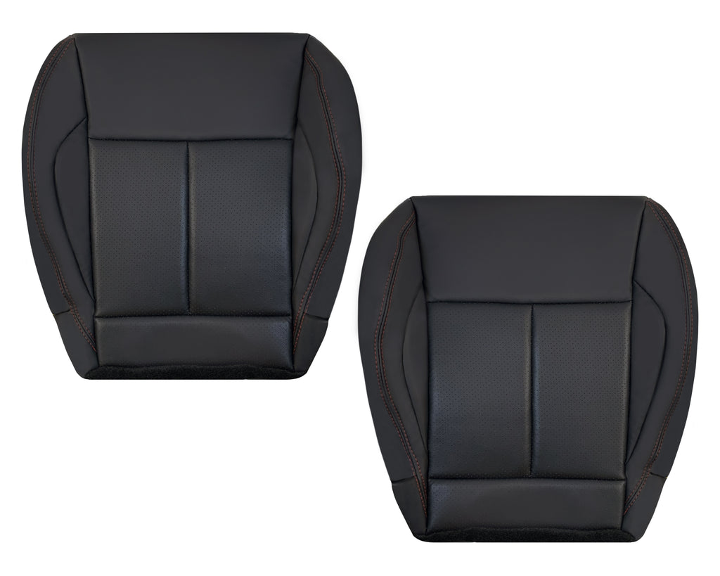 2013 - 2017 Nissan Juke Replacement Bottom Seat Cover: Black W/ Red Stitching