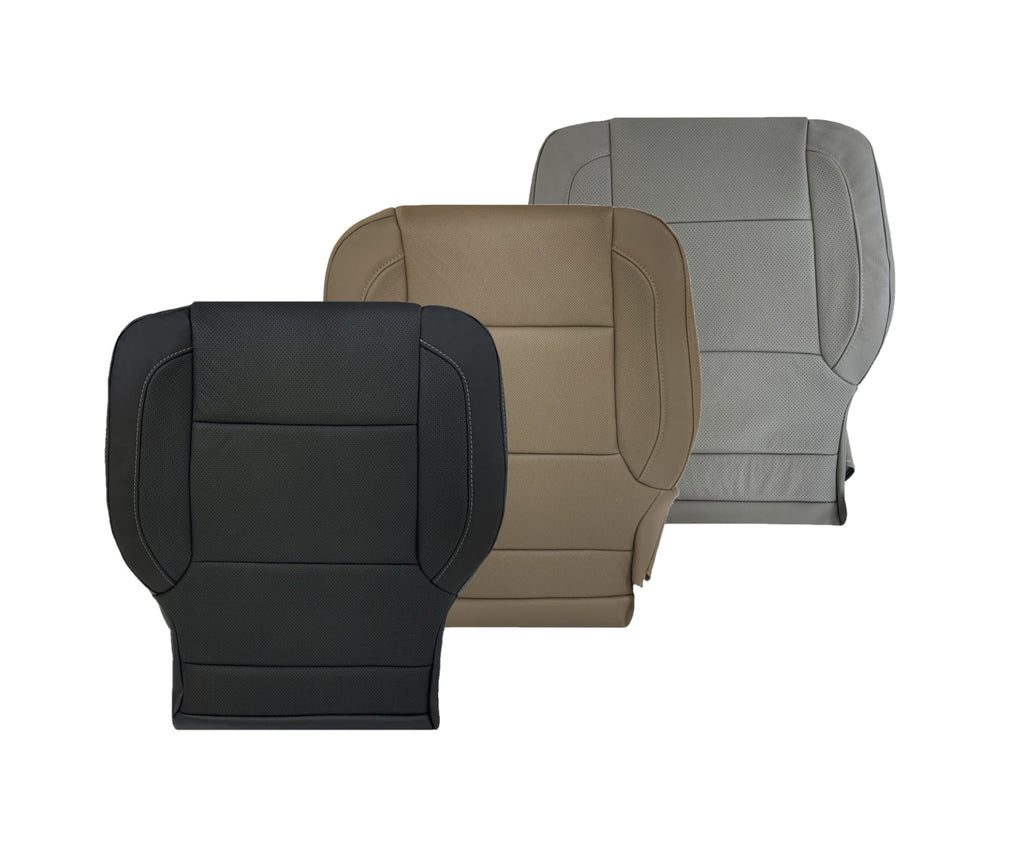 2014-2019 Chevy Silverado Tahoe Suburban & GMC Yukon PERFORATED Leather Seat Cover Replacement in Black, Gray, or Tan