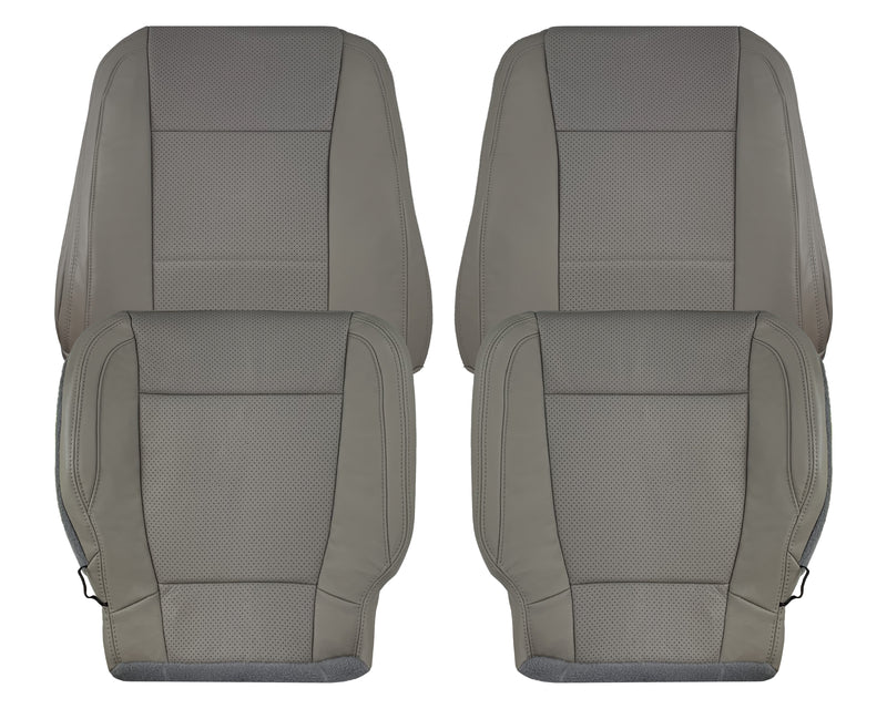 2015 - 2017 Ford F-150 Lariat Gray Replacement Seat Covers in Perforated Leather or Synthetic Leather Gray