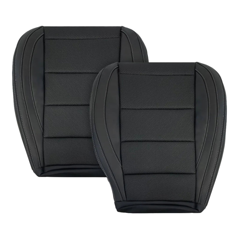 2015-2023 Ford Mustang GT Coupe V6 V8 Perforated Vinyl Replacement Bottom Seat Covers In Black: Choose Your Side - Auto Seat Replacement