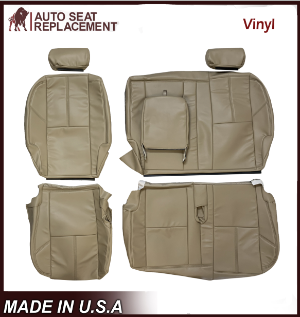 2007-2014 Chevy Silverado Front, Second and Third Row Seat Covers In Tan: Choose From Variation - Auto Seat Replacement