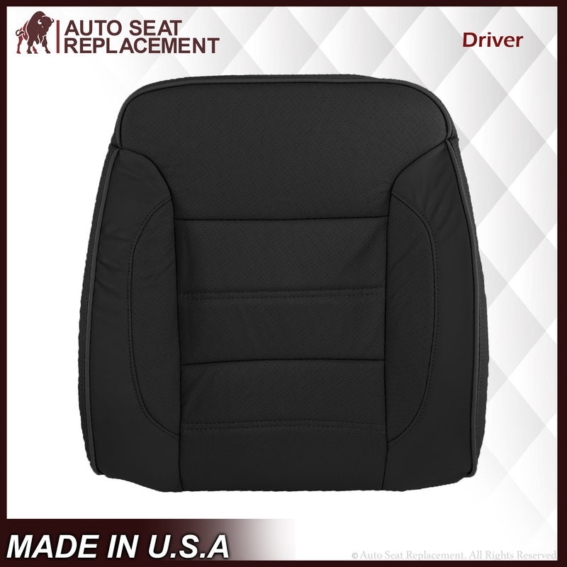 2014 2015 2016 2017 2018 2019 GMC Sierra Denali Perforated Leather Seat Cover Replacement in Black (Perforated Jet Black) - Auto Seat Replacement