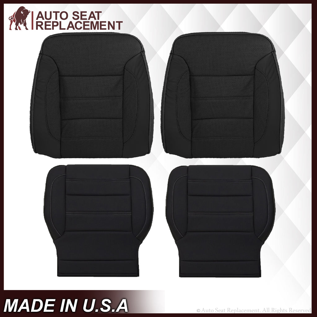 2014 2015 2016 2017 2018 2019 GMC Sierra Denali Perforated Leather Seat Cover Replacement in Black (Perforated Jet Black) - Auto Seat Replacement