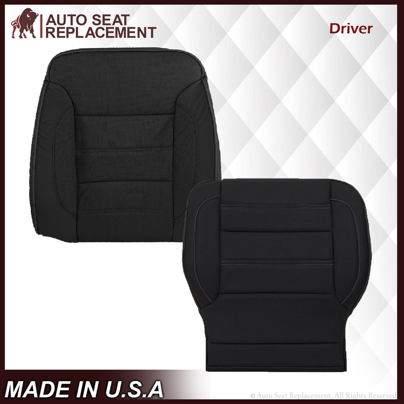 2014 2015 2016 2017 2018 2019 GMC Sierra Denali Perforated Leather Seat Cover Replacement in Black (Perforated Jet Black) - Auto Seat Replacement