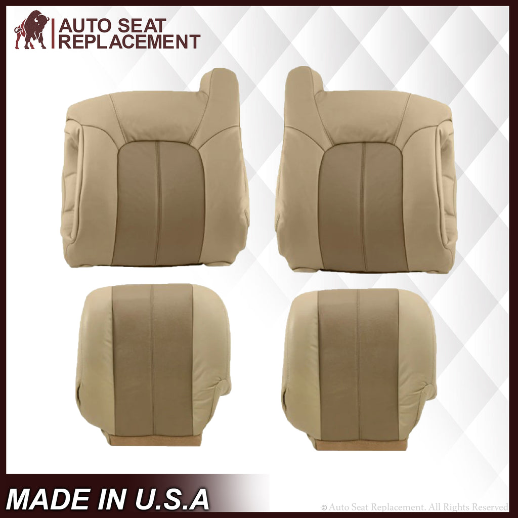 2001 2002 GMC Yukon Denali XL SLT SLE Leather Replacement Seat Cover 2 tone Tan: Choose From Variations - Auto Seat Replacement