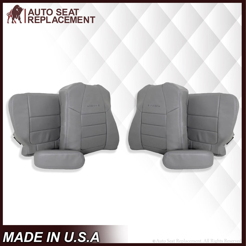 2001 2002 2003 2004 2005 2006 2007 Ford F350/F250 Lariat Extended Cab Perforated Leather Seat Cover in Gray - Auto Seat Replacement