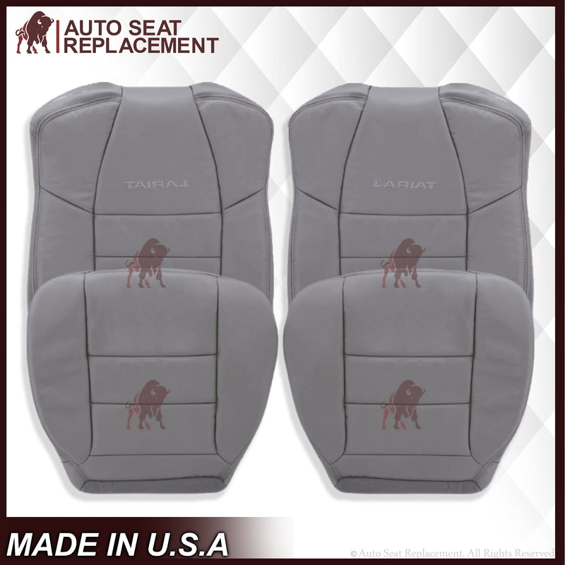 2002-2007 Ford F250/F350/F450/F550 Lariat Extended Cab Seat Cover in Flint Gray: Choose Leather or Vinyl - Auto Seat Replacement