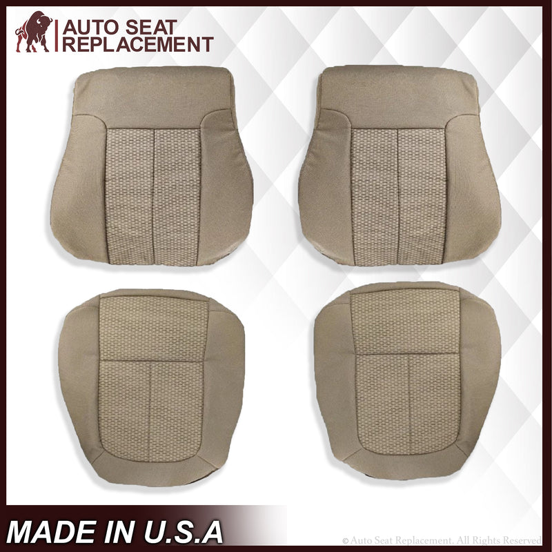 2009 - 2014 Ford F150 XLT Super Duty Tan Cloth Replacement Front Seat Covers - Auto Seat Replacement