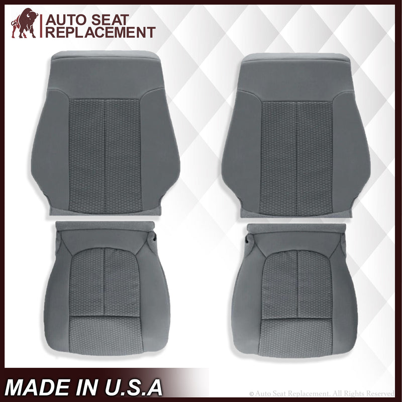 2011 - 2014 Ford F150 XLT Super Duty Gray Cloth Replacement Front Seat Covers - Auto Seat Replacement