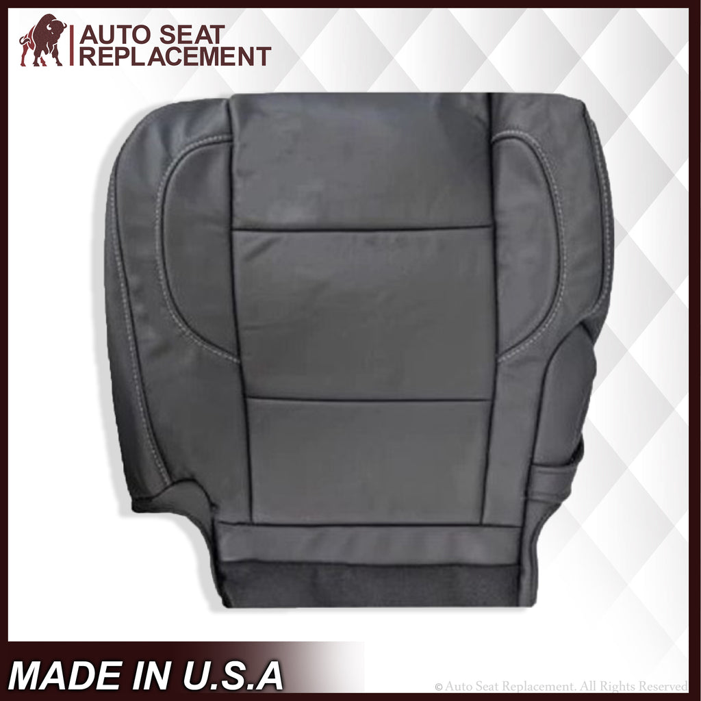 2014 - 2018 GMC Sierra Denali SECOND ROW SOLID Bottom in Jet Black Genuine Leather - Auto Seat Replacement