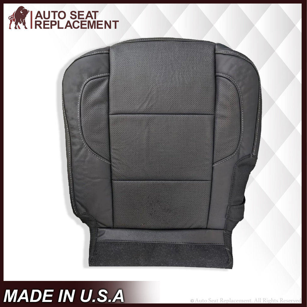 2014 - 2018 GMC Sierra Denali SECOND ROW PERFROATED Bottom in Jet Black Genuine Leather - Auto Seat Replacement