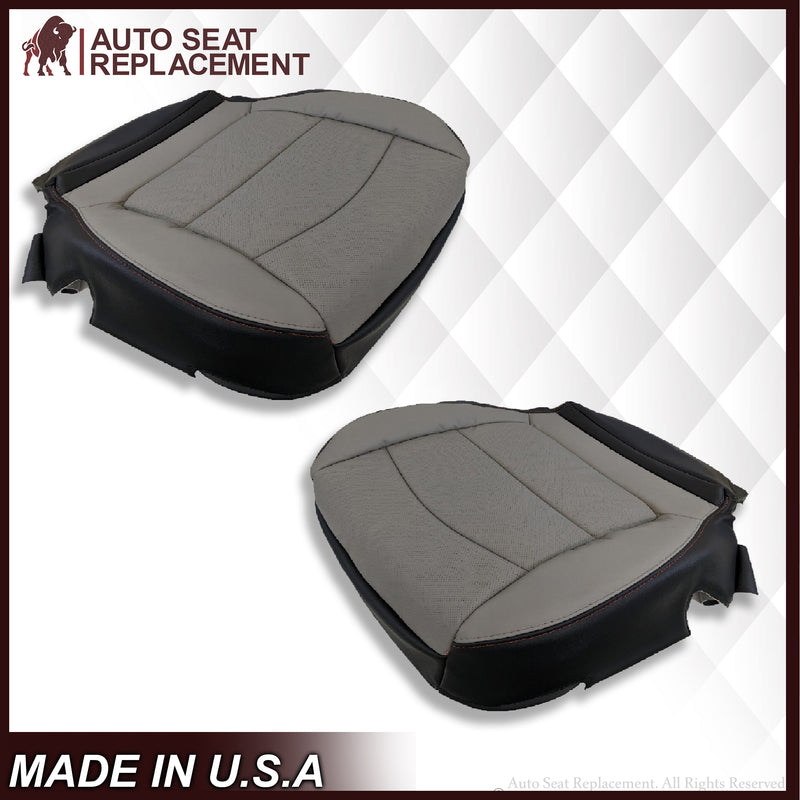 2018 2019 2020 GMC Sierra All Terrain Driver Bottom Leather Seat Cover in Gray - Auto Seat Replacement