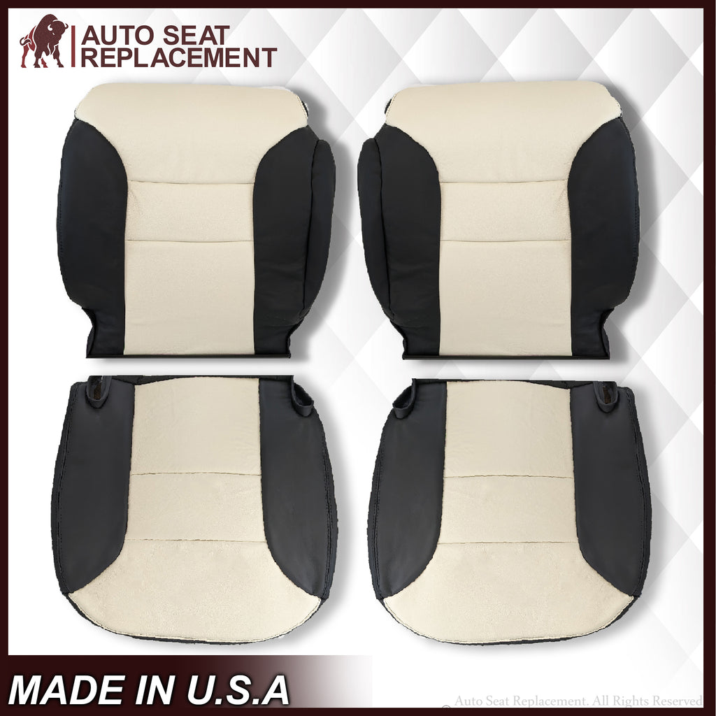 1995-1999 Chevy Tahoe Suburban Silverado Seat Cover in White and Black Choose: Leather or Vinyl - Auto Seat Replacement
