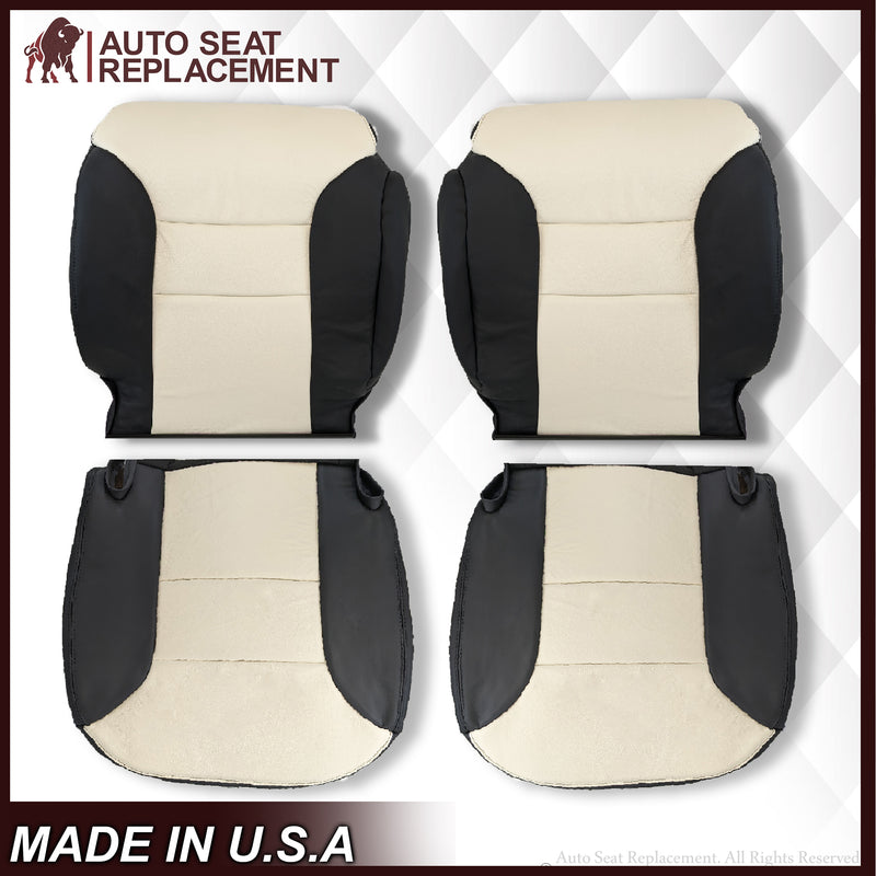 1995-1999 Chevy Tahoe Suburban Silverado Seat Cover in White and Black Choose: Leather or Vinyl - Auto Seat Replacement