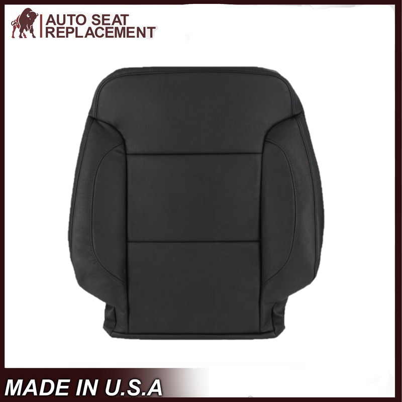 2014 2015 2016 2017 2018 2019 Chevy Silverado Tahoe Suburban & GMC Yukon Leather & Vinyl Seat Cover Replacement in Black (Jet Black) - Auto Seat Replacement