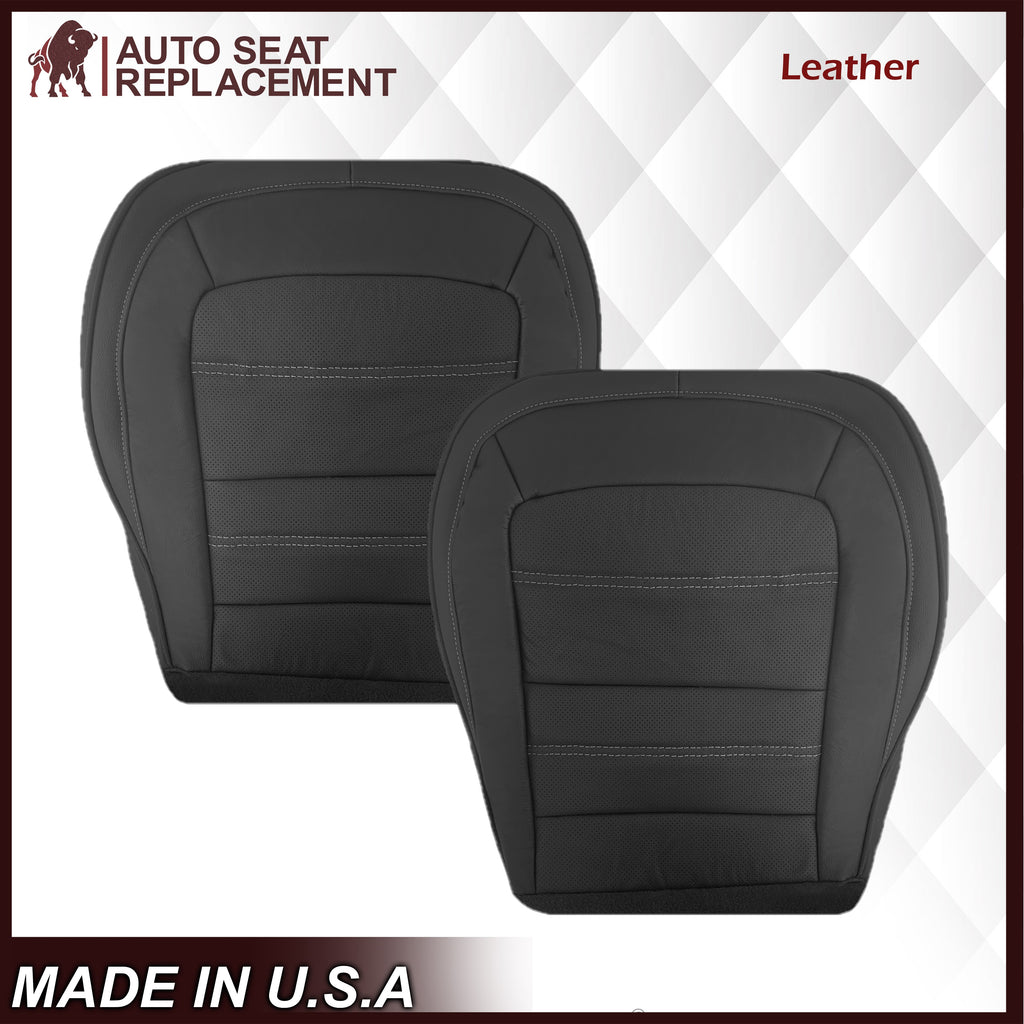 2015 - 2022 GMC Canyon DENALI PERFORATED Replacement Bottom Seat Covers in Jet Black: Choose your side and material