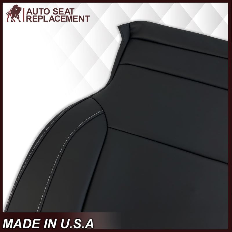 2014 2015 2016 2017 2018 2019 Chevy Silverado Tahoe Suburban & GMC Yukon Leather & Vinyl Seat Cover Replacement in Black (Jet Black) - Auto Seat Replacement