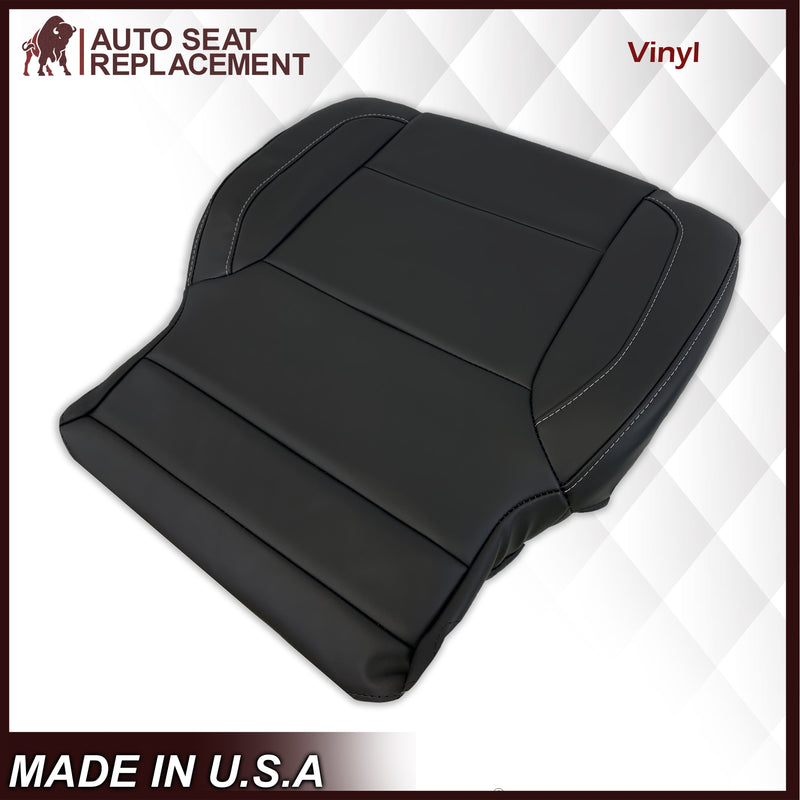 2014 2015 2016 2017 2018 2019 Chevy Silverado Tahoe Suburban & GMC Yukon Leather & Vinyl Seat Cover Replacement in Black (Jet Black) - Auto Seat Replacement