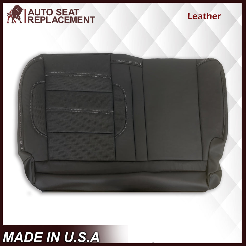 2014 2015 2016 2017 2018 2019 GMC Sierra Denali Second Row Perforated Leather Seat Cover Replacement in Black (Perforated Jet Black) - Auto Seat Replacement