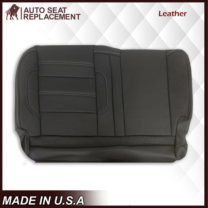 2014 2015 2016 2017 2018 2019 GMC Sierra Denali Second Row Perforated Leather Seat Cover Replacement in Black (Perforated Jet Black) - Auto Seat Replacement