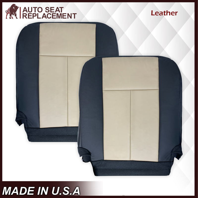 2007 2008 Ford Expedition Eddie Bauer Driver Or Passenger Side Bottom Seat Cover In 2 Tone Tan (Tan- Black) - Auto Seat Replacement