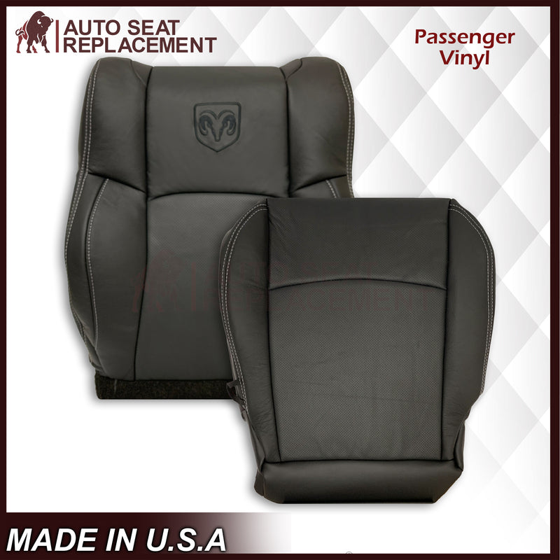 2009 2010 2011 2012 Dodge Ram 1500 2500 3500 Laramie Bottom Or Top Replacement Seat Cover in Dark Slate (Dark Gray) With Perforated Inserts - Auto Seat Replacement