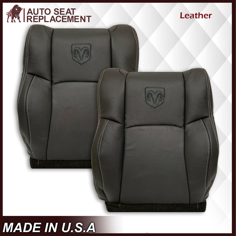 2009 2010 2011 2012 Dodge Ram 1500 2500 3500 Laramie Bottom Or Top Replacement Seat Cover in Dark Slate (Dark Gray) With Perforated Inserts - Auto Seat Replacement