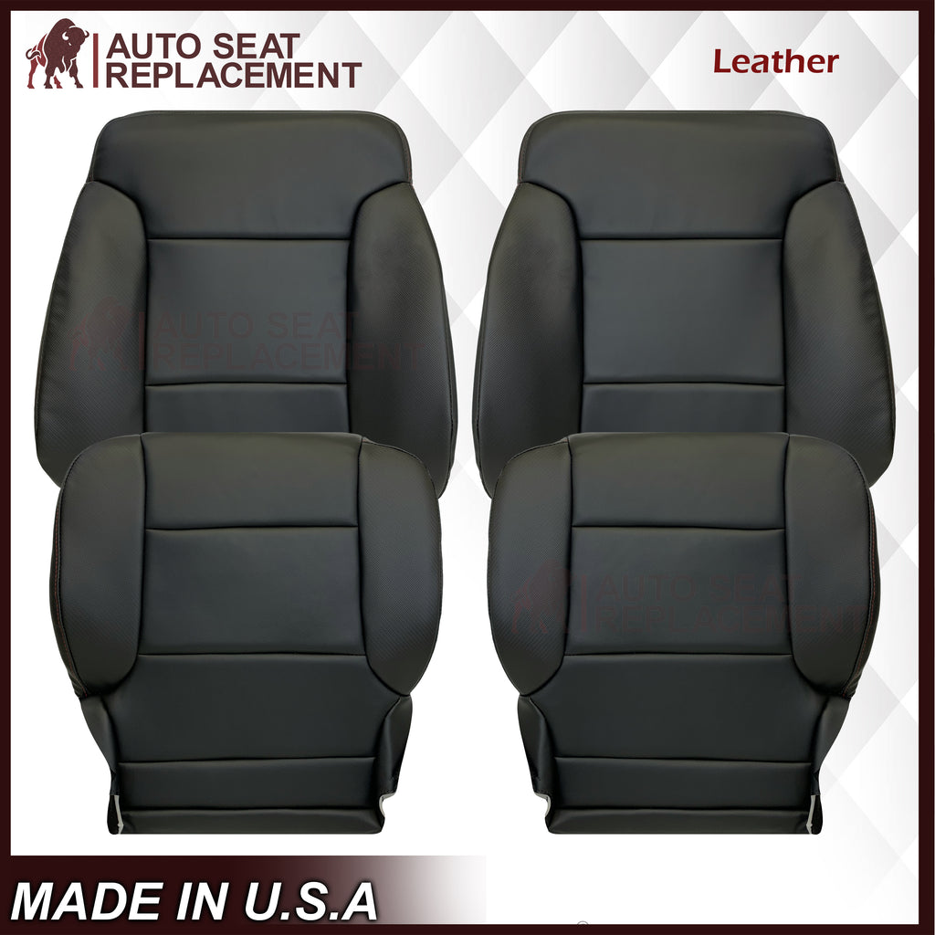 2014 - 2019 GMC Sierra All-Terrain Black Leather Replacement New Front Seat Covers - Auto Seat Replacement
