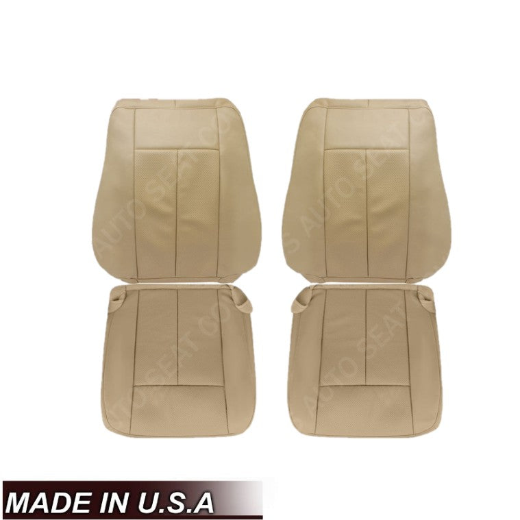 2007-2014 Ford Expedition Eddie Bauer/XLT Driver and Passenger PERFORATED Replacement Seat Cover in TAN Leather or Vinyl - Auto Seat Replacement