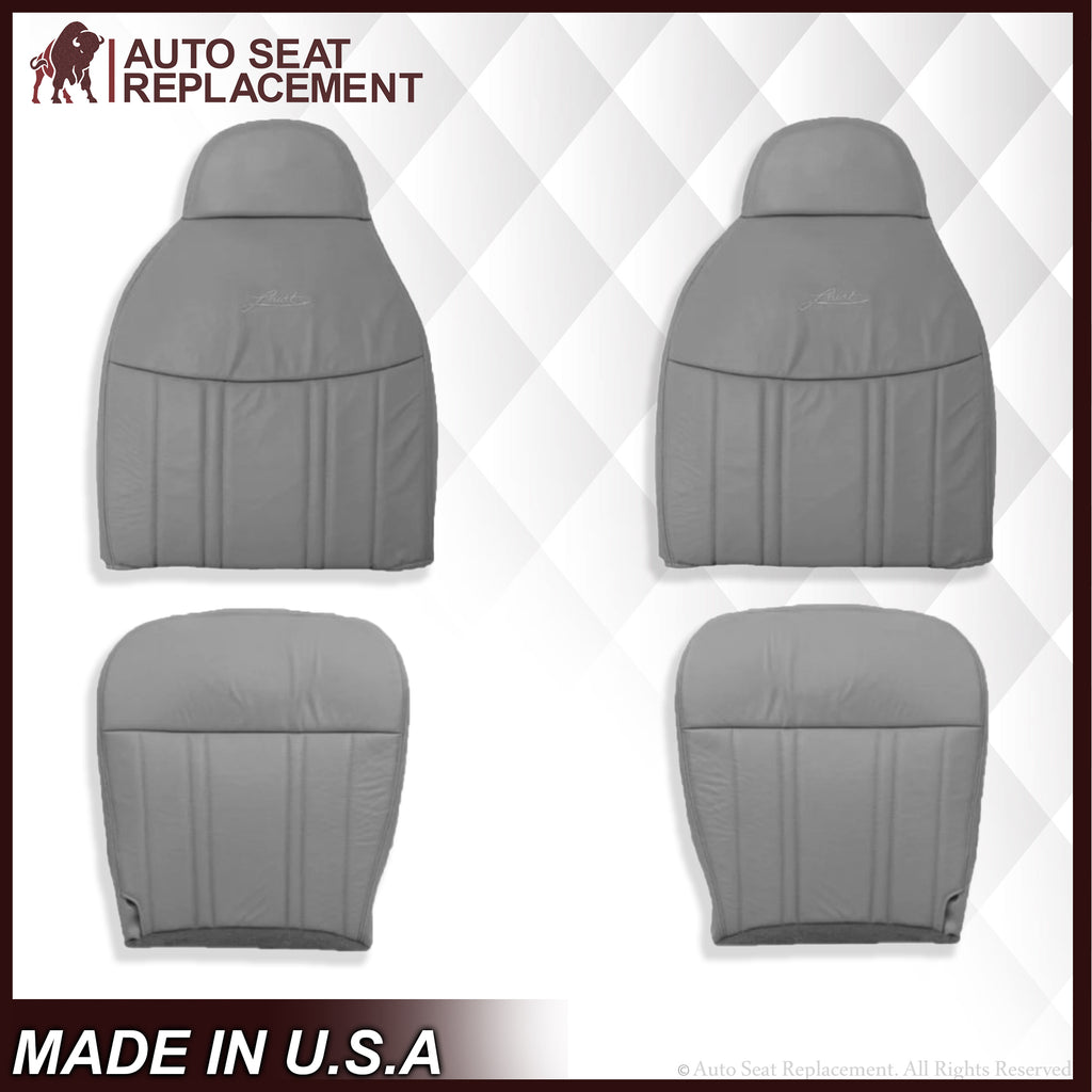 1997-1998 Ford F150 Lariat XLT Seat Cover in Medium Graphite Gray: Choose Leather or Vinyl