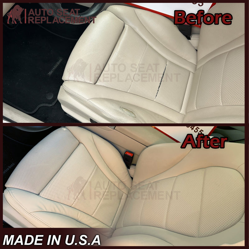 2016 - 2022 Mercedes Benz GLC Class C250, C300,C350 Driver OR Passenger Bottom Leather Seat Cover in Light Tan - Auto Seat Replacement