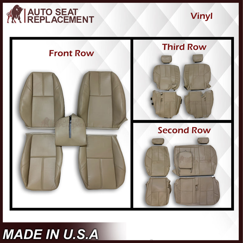 2007-2014 Chevy Silverado Front, Second and Third Row Seat Covers In Tan: Choose From Variation - Auto Seat Replacement