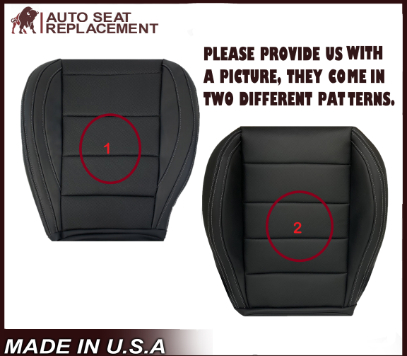 2015-2023 Ford Mustang GT Coupe V6 V8 Perforated Vinyl Replacement Bottom Seat Covers In Black: Choose Your Side - Auto Seat Replacement