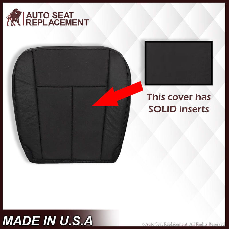 2007-2014 Ford Expedition Driver and Passenger SOLID Replacement Seat Cover in BLACK Leather or Vinyl
