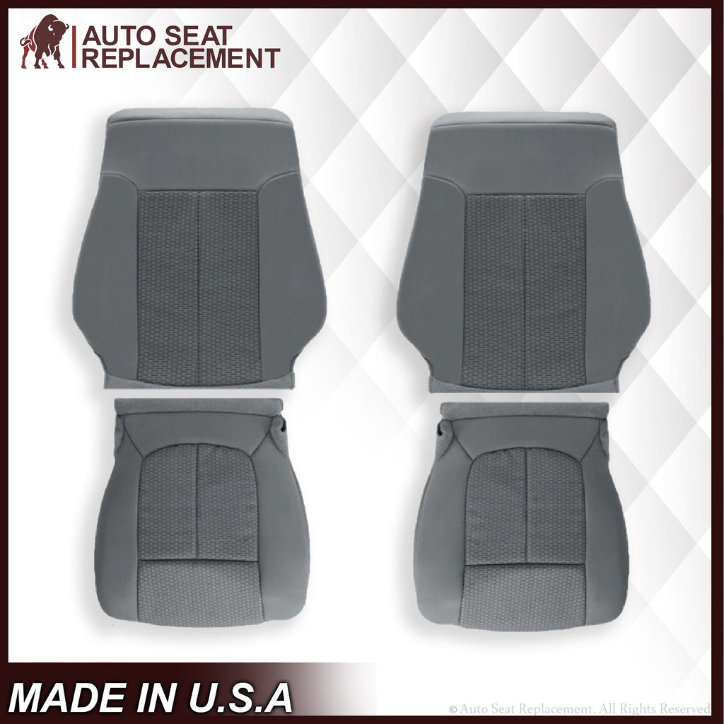 2011 - 2016 Ford F250 F350 XLT Super Duty Gray Cloth Replacement Front Seat Covers