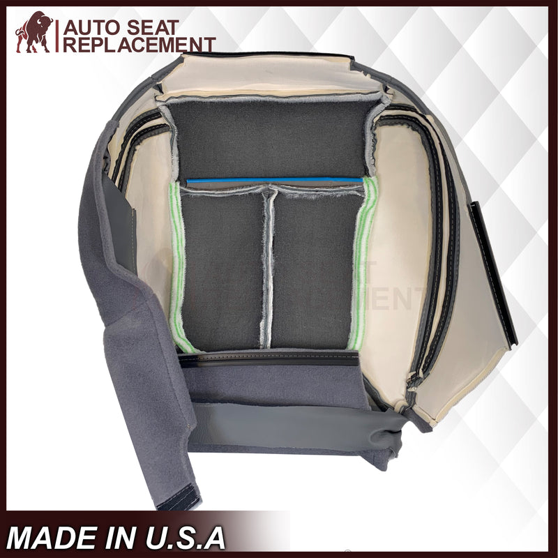 2011 - 2014 Ford F-150 Platinum Edition Perforated Genuine Leather or Synthetic Leather Steel Gray W/ Black Seat Covers - Auto Seat Replacement