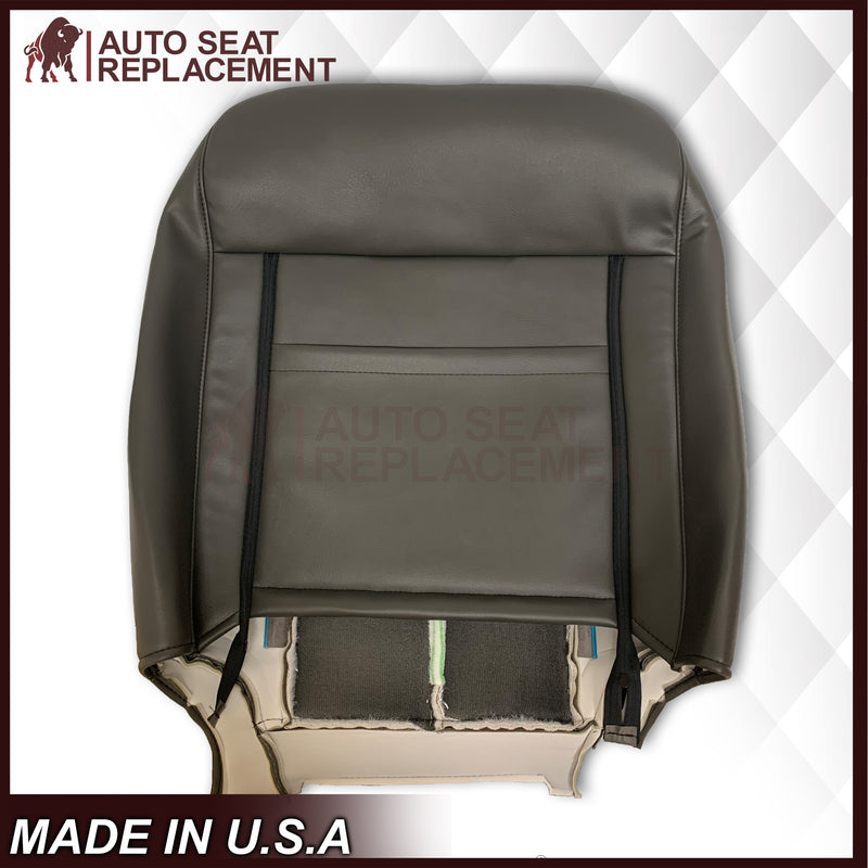 2007 2008 Ford Expedition Eddie Bauer Driver Or Passenger Side Replacement Perforated LEATHER Seat Cover In 2 Tone Tan (Tan- Dark Gray) - Auto Seat Replacement