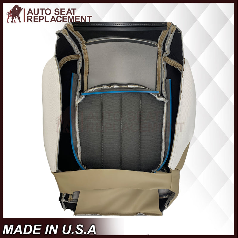 2008 - 2012 Buick Enclave Driver or Passenger Bottom Perforated Seat Cover In Light Cashmere Tan: Choose Leather or Vinyl - Auto Seat Replacement