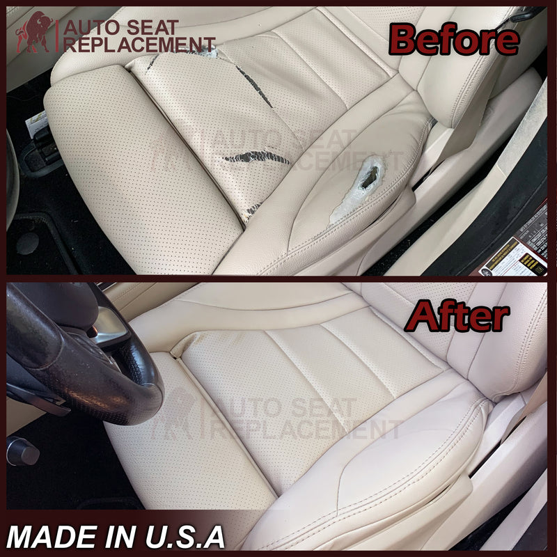 2016 - 2022 Mercedes Benz GLC Class C250, C300,C350 Driver OR Passenger Bottom Synthetic Leather Seat Cover in Light Tan - Auto Seat Replacement