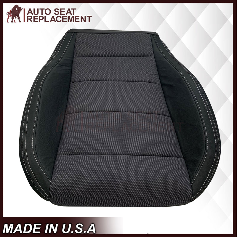 2015-2023 Ford Mustang GT Coupe V6 V8 Cloth (Fabric) Replacement Bottom Seat Covers In Black: Choose Your Side - Auto Seat Replacement