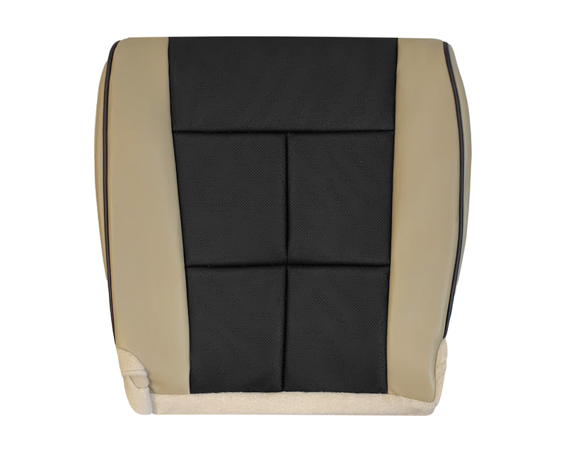 2007-2014 Lincoln Navigator Seat Cover Replacement in Tan & Black Leather or Synthetic Leather driver Bottom top lean back cushion cover