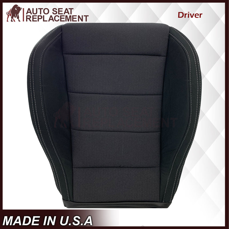 2015-2023 Ford Mustang GT Coupe V6 V8 Cloth (Fabric) Replacement Bottom Seat Covers In Black: Choose Your Side - Auto Seat Replacement
